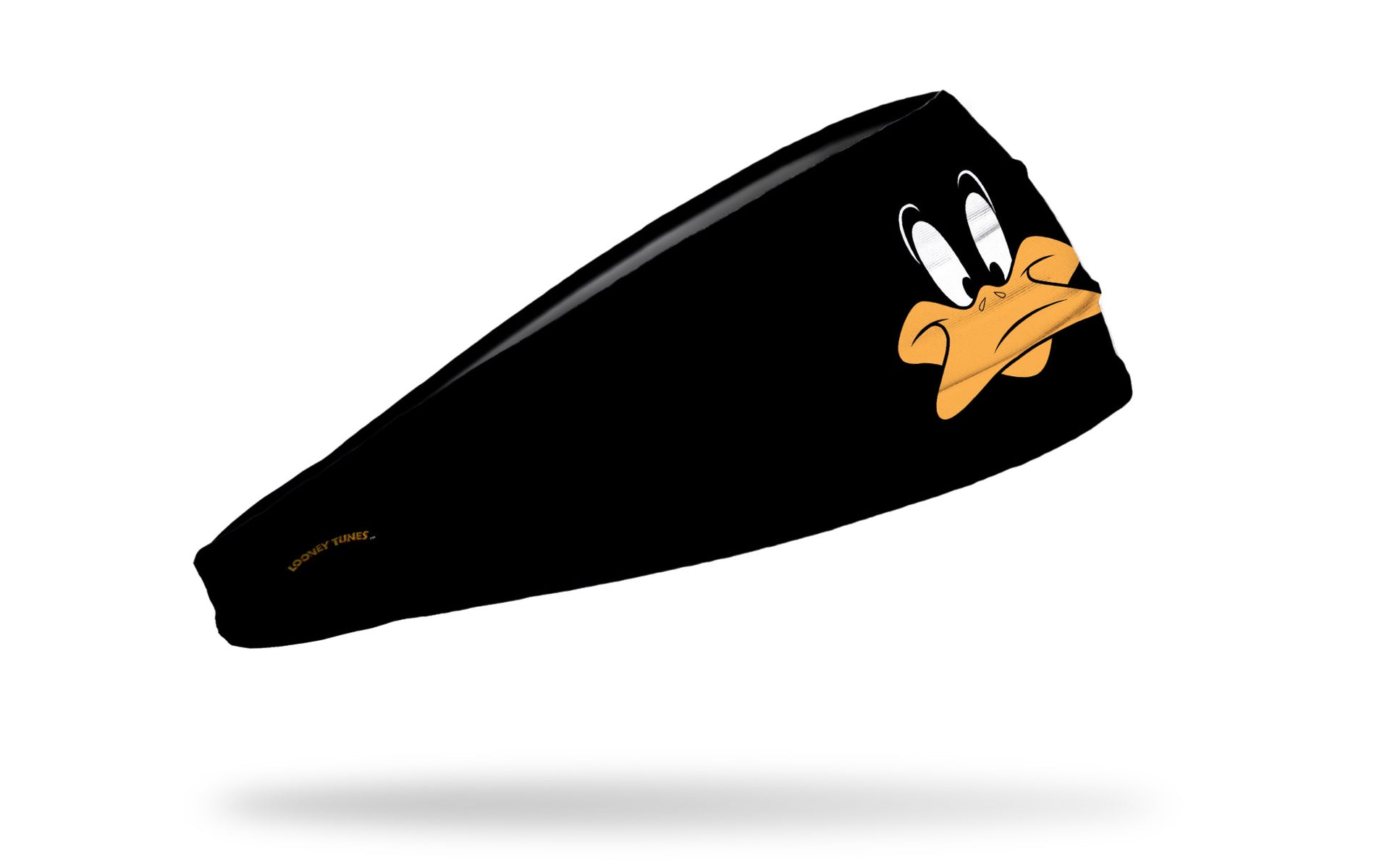 black headband with Looney Tunes Daffy Duck oversized face view design