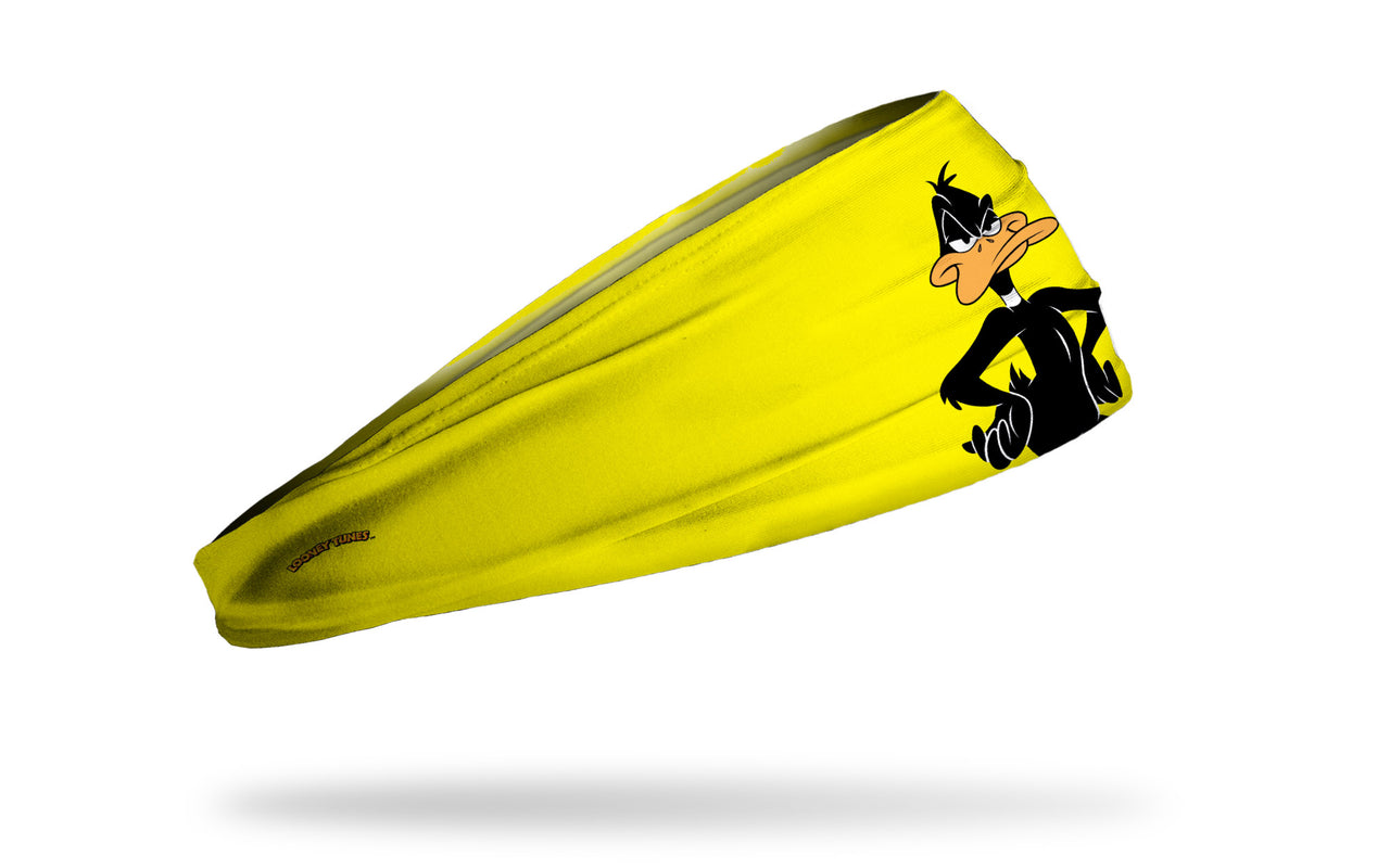 yellow headband with Looney Tunes Daffy Duck in full color