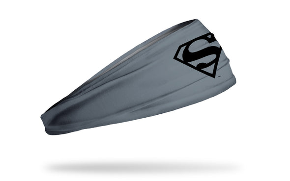 gray headband with Superman logo in black