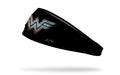 black headband with Wonder Woman WW logo colored like tv static in front center