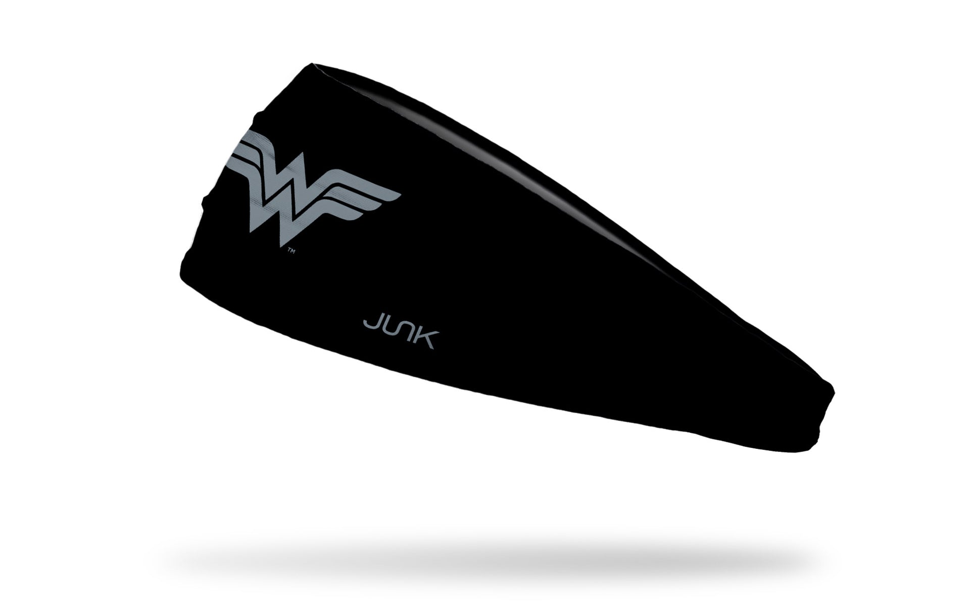 black headband with Wonder Woman logo in gray