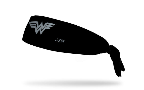 black headband with Wonder Woman logo in gray
