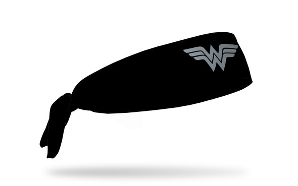 black headband with Wonder Woman logo in gray
