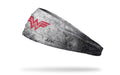 gray headband with black grunge overlay and DC Comics Wonder Woman logo in red